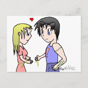 Mis-Matched Couple Postcard