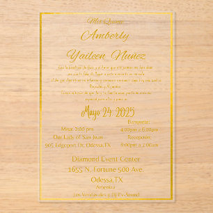 MIS QUINCE ACRYLIC INVITATIONS