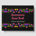 Mis Quince Anos Black Mexican Floral Quinceanera