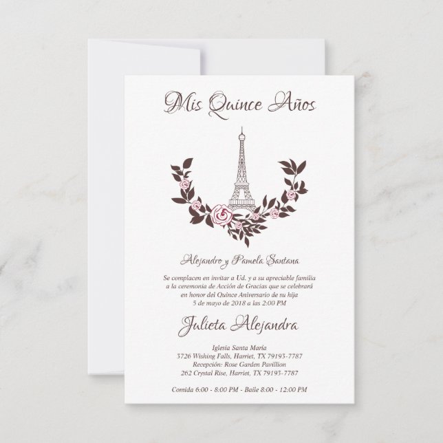 Mis Quince años Diseño Floral París (Front)