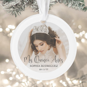 Mis Quince Años Elegant Modern Quinceañera 2 Photo Ornament