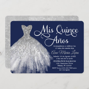 Mis Quince Años Invitación de Quinceañera Azul Invitation