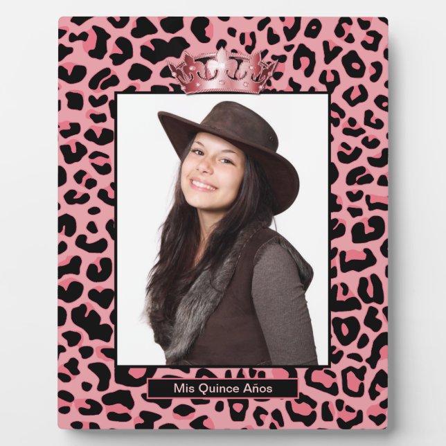 Mis Quince Años Jaguar Print Photo Plaque (Front)