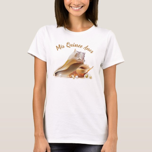 Mis Quince Anos Seashells Graphic T-Shirt (Front)