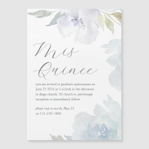 Mis Quince Floral 15 Years Birthday Quinceañera Magnetic Invitation