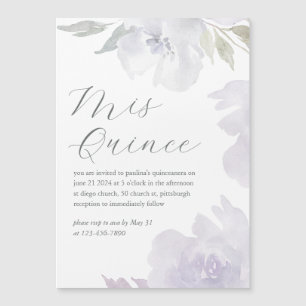 Mis Quince Floral 15 Years Birthday Quinceañera Magnetic Invitation