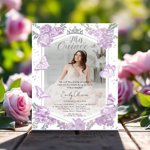 Mis Quince Photo Budget Invitation Lavender Floral