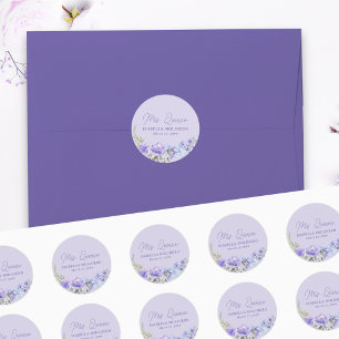 Mis Quince Purple Peri Floral Quinceanera Stickers