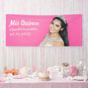 Mis Quince Quinceañera 15th Birthday Custom Photo Banner