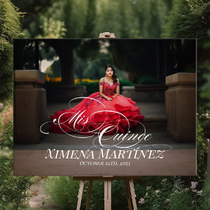 Mis Quince Quinceanera welcome sign with photo