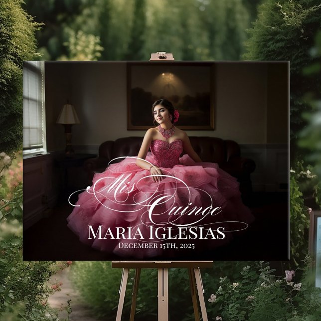 Mis Quince Quinceanera welcome sign with photo (Creator Uploaded)