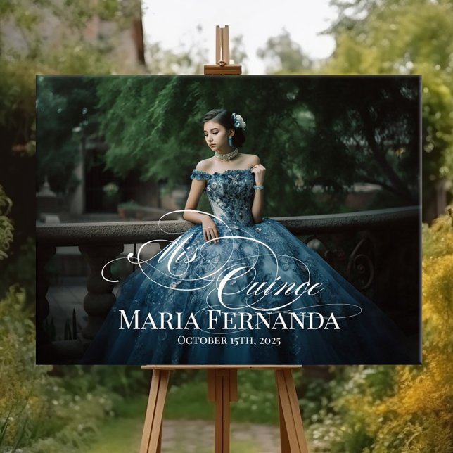 Mis Quince Quinceanera welcome sign with photo (Creator Uploaded)