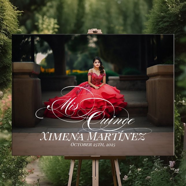 Mis Quince Quinceanera welcome sign with photo (Creator Uploaded)