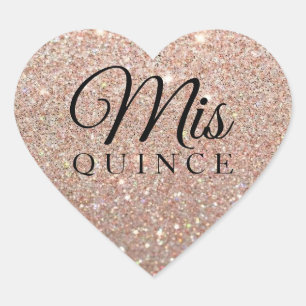 Mis Quince Rose Gold Glitter Fab Sticker