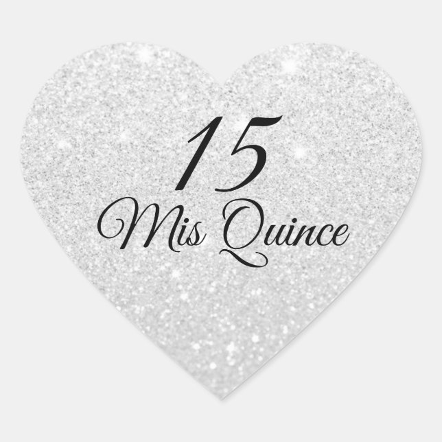 Mis Quince Silver Glitter Fab Sticker (Front)