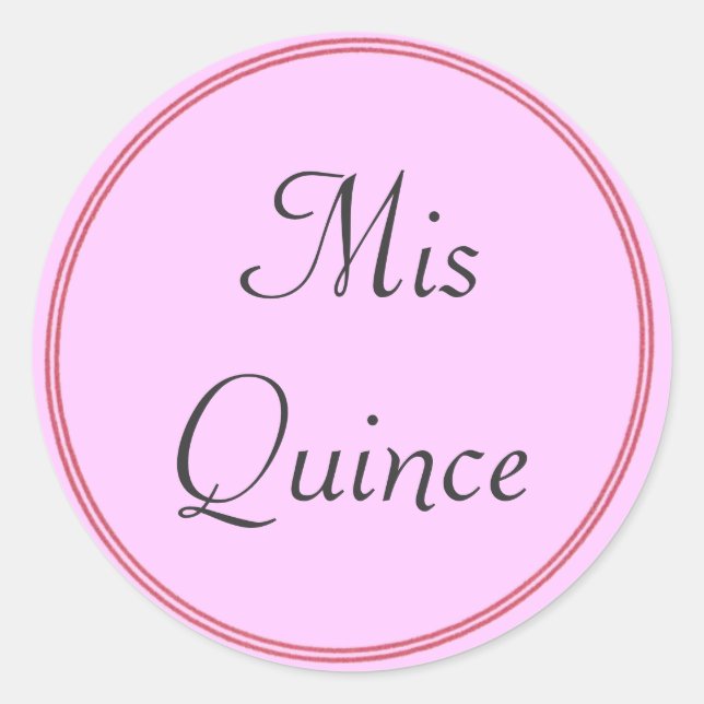 Mis Quince stickers in pink (Front)