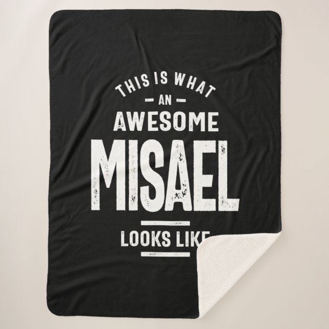 Misael Personalised Name Birthday Sherpa Blanket (Front)