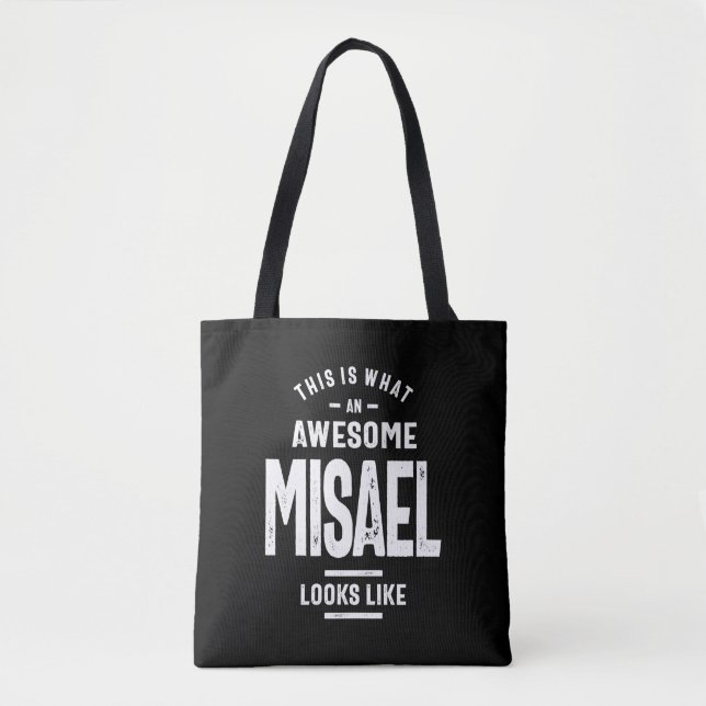 Misael Personalised Name Birthday Tote Bag (Front)