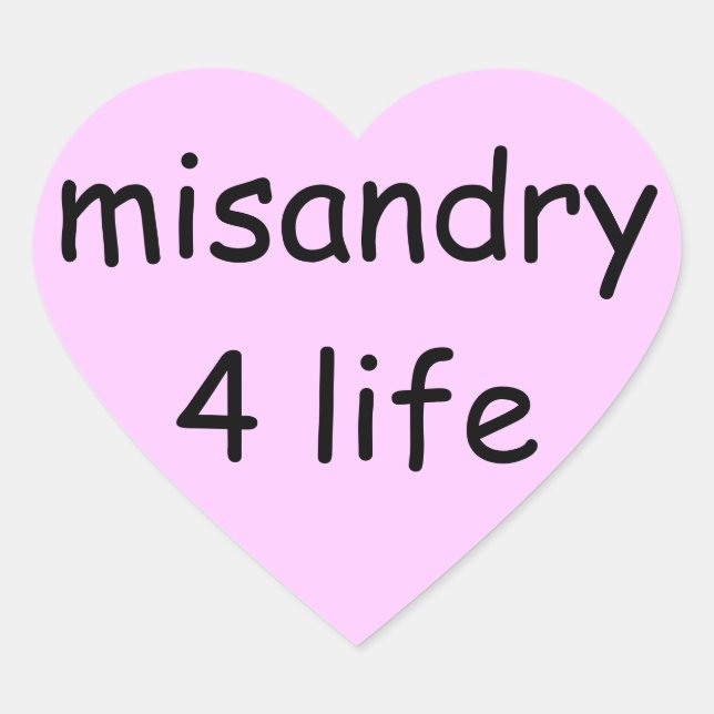 misandry 4 life heart sticker (Front)
