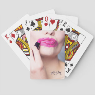 Misapplied Lipstick custom monogram playing cards