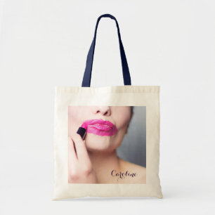 Misapplied Lipstick custom monogram tote bags