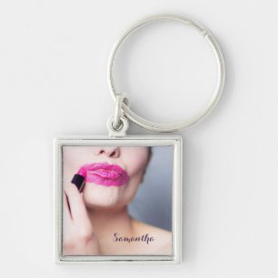 Misapplied Lipstick custom name key chain