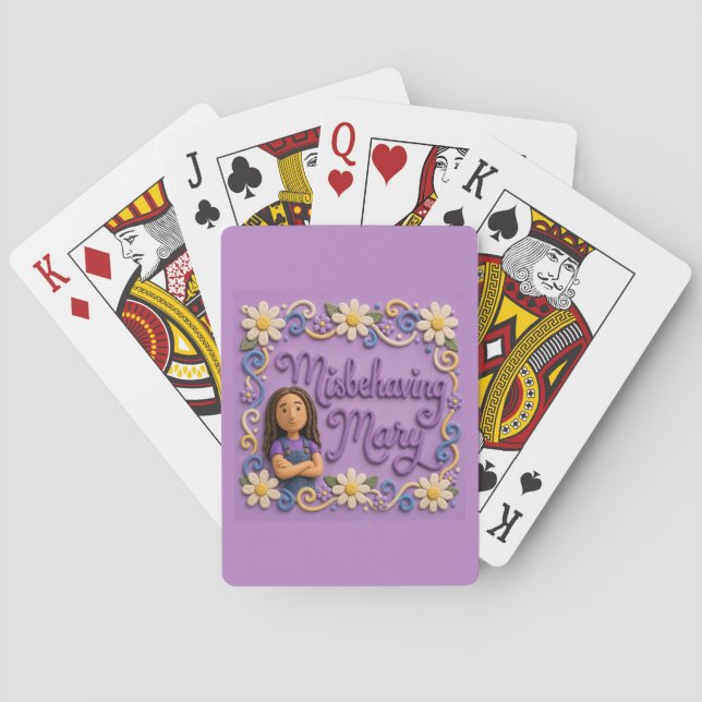 Misbehaving Mary Grocery Bag Playing Cards (Back)