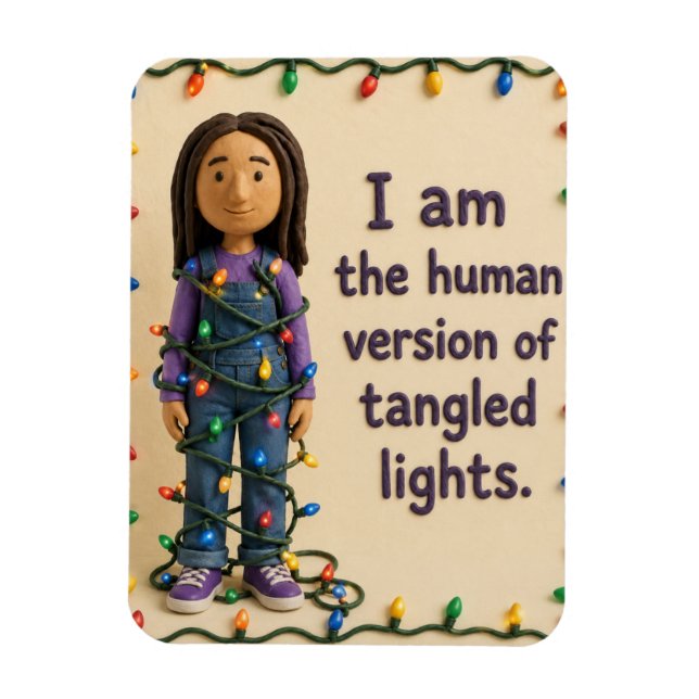 Misbehaving Mary Tangled Lights Magnet (Vertical)