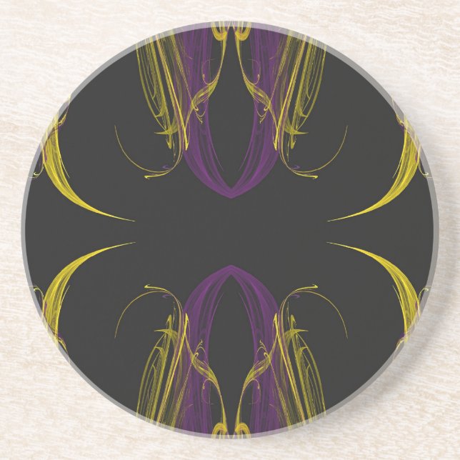 Misc Series-24---Yel Blk Prp Coaster 1 of   colour (Front)