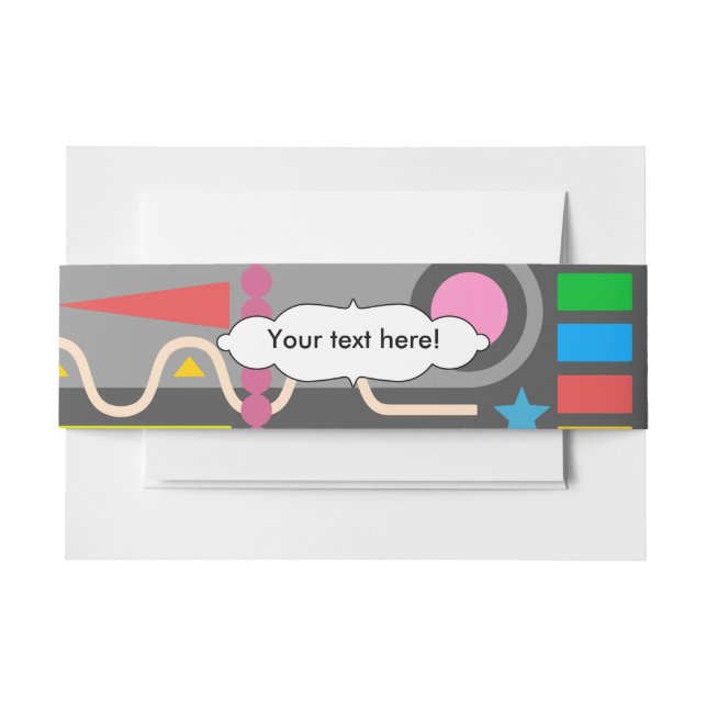 Misc shapes invitation belly band (Front Example)