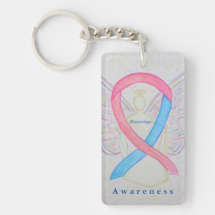 Miscarriage Angel Awareness Ribbon Keychain