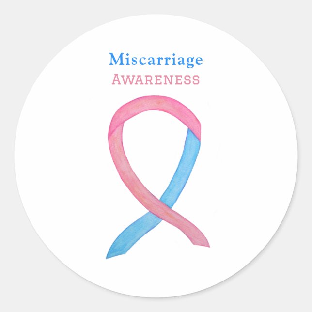 Miscarriage Awareness Ribbon Art Decal Stickers (Front)
