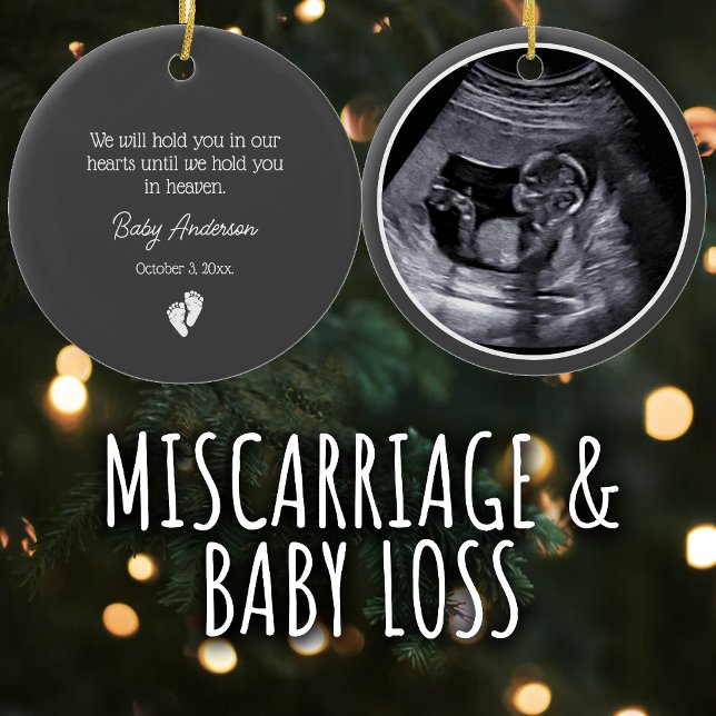 Miscarriage / Baby Loss Memorial Ultrasound Photo Ceramic Tree Decoration (Creator Uploaded)