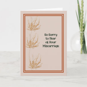 Miscarriage Card in Gold Coloured Smoke Flowers