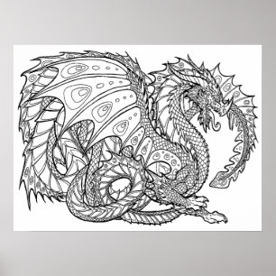 Miscellaneous Dragon Colouring Poster 1