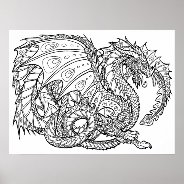 Miscellaneous Dragon Colouring Poster 1 (Front)