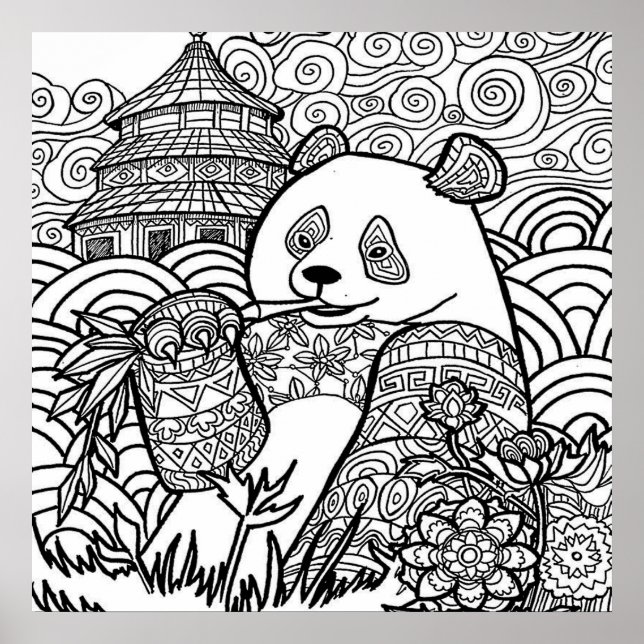 Miscellaneous Panda Colouring (page #3) medium Pos Poster (Front)