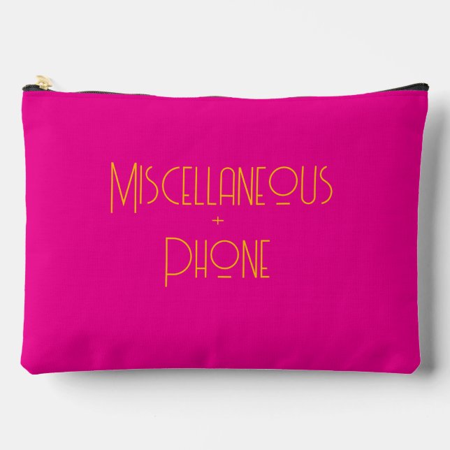 Miscellaneous + Phone Hot Pink   Accessory Pouch (Front)