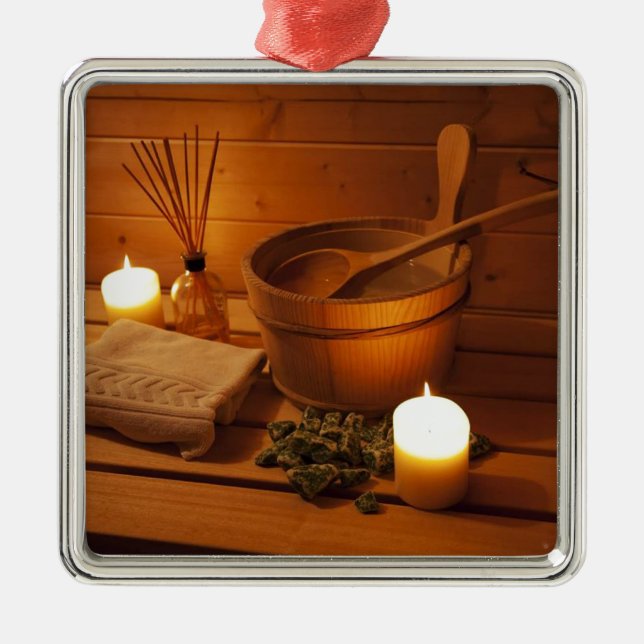 Miscellaneous - Sauna Objects Patterns Nineteen Metal Tree Decoration (Front)