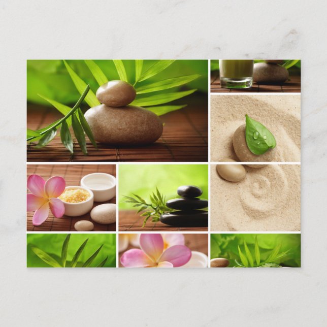 Miscellaneous - Zen Spa Collage Patterns One Postcard (Front)