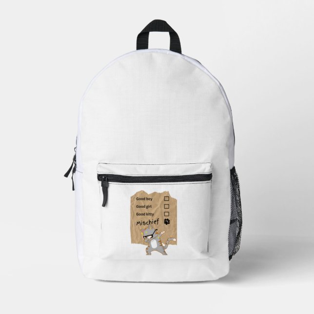 Mischeif cats printed backpack (Front)