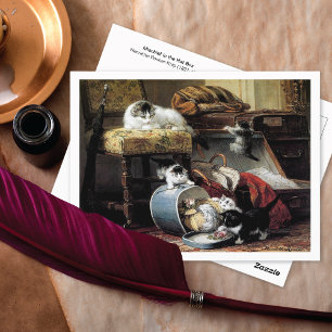 Mischief Hat Box Henriëtte Ronner-Knip Postcard