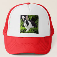 Mischief The Black And White Bunny, Truckers Hat