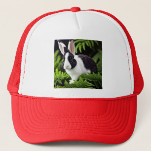 Mischief The Black And White Bunny, Truckers Hat