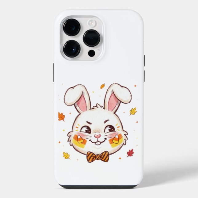 Mischievous Bunny Halloween Candy Corn iPhone Case (Back)