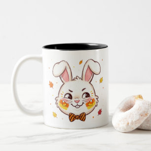Mischievous Bunny Halloween Candy Corn Two-Tone Coffee Mug
