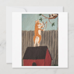 Mischievous Corgi Flat Card