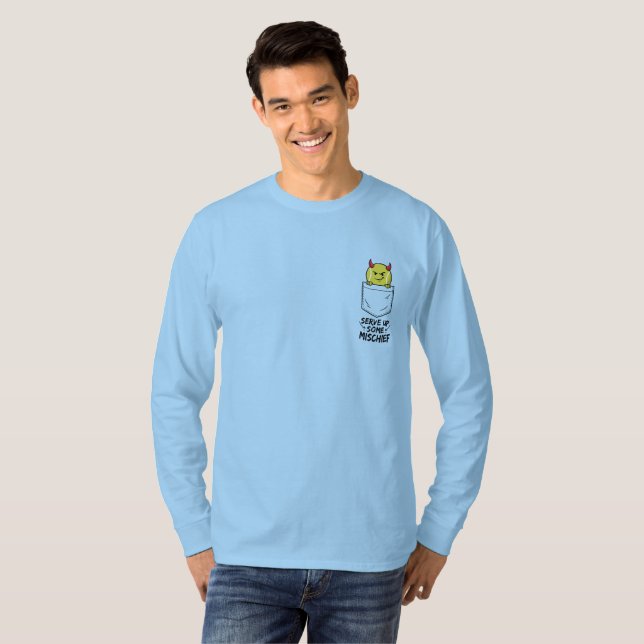 Mischievous Devil Tennis Ball Pocket T-Shirt (Front Full)