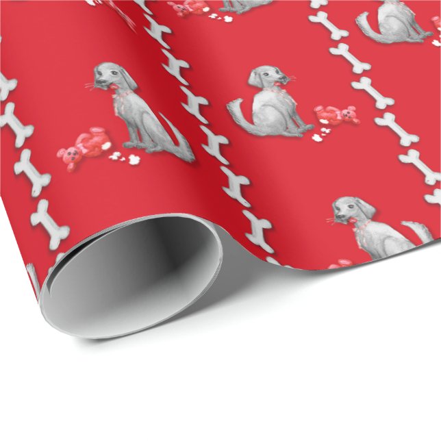 Mischievous Dog Wrapping Paper (Roll Corner)