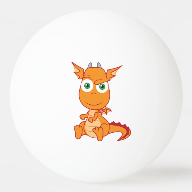 Mischievous Dragon Smirking Ping Pong Ball (Front)